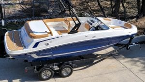 Bayliner boat on a trailer
